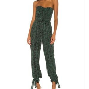Michael Costello Green Strapless Jumpsuit